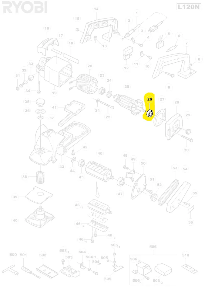 Roulement à bille réf. 5131018142 Ryobi